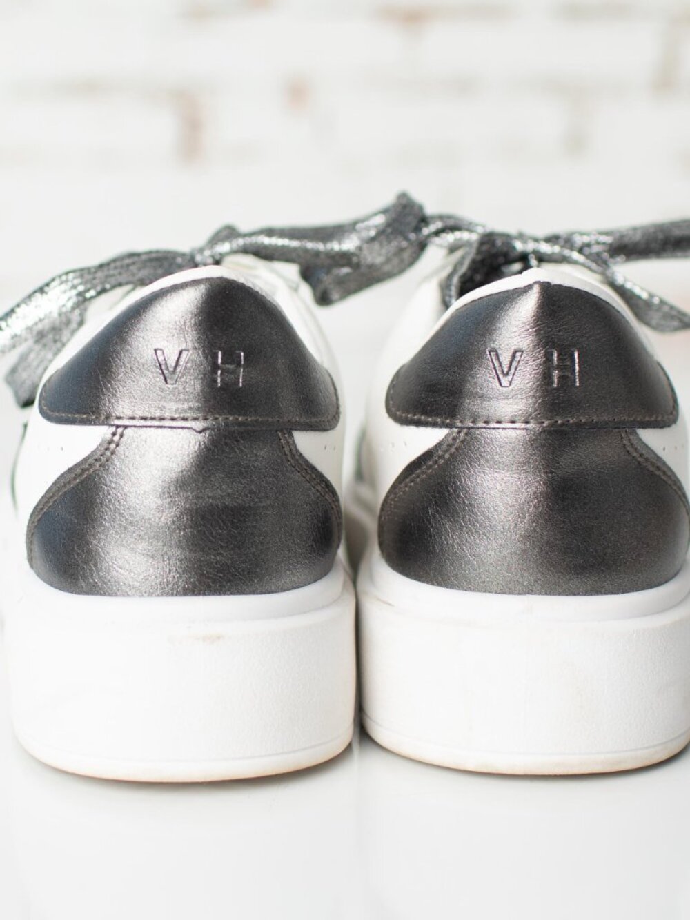 Vintage Havana Lexa Sneakers Womens Size 10 White Pewter Star Platform Shoes - Picture 3 of 7